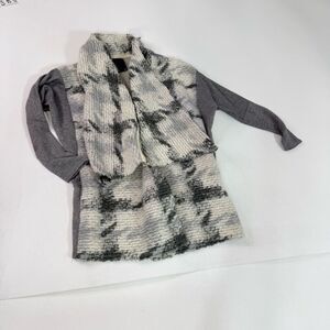 Dolan Sweater Cardigan Womens Extra Small Gray 3/4 Sleeve Cowl Neck Open Front